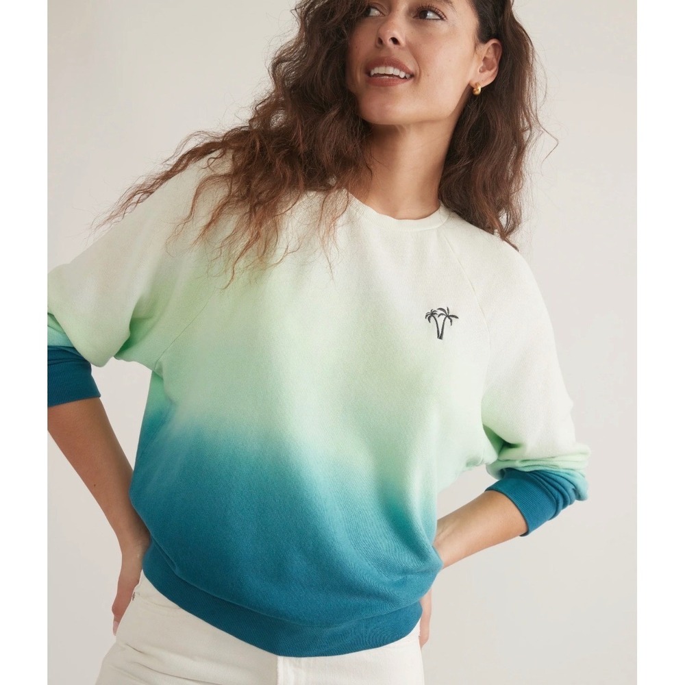 Women's Ombre Crewneck Sweatshirt - Mint to Teal